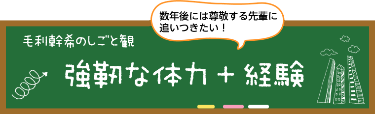 毛利　幹希のしごと観